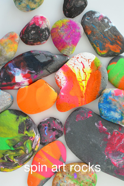 Brightly painted rocks