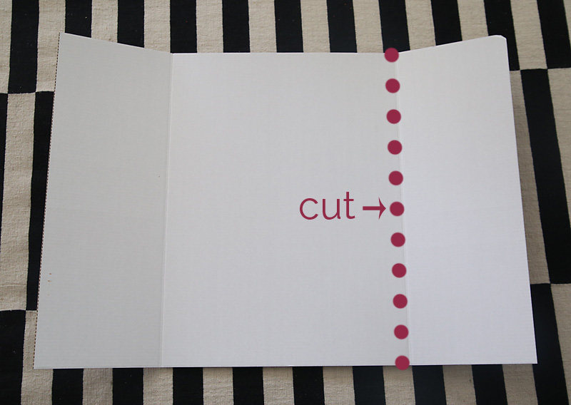 Trifold presentation board, dots showing to cut off one side at the fold
