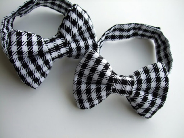 black and white houndstooth bowties