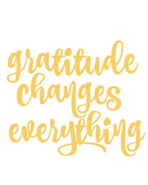 Art print with calligraphy: gratitude changes everything