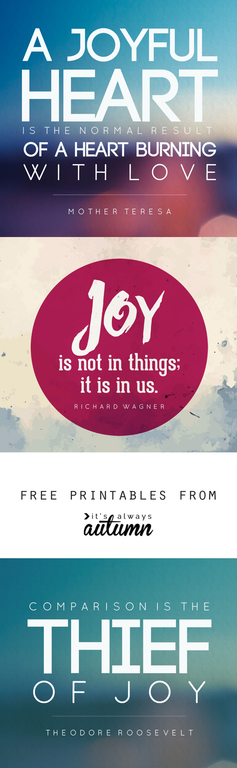 Free quote printables about Joy