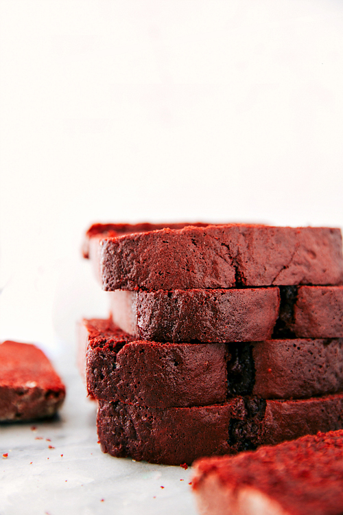 red velvet pancake slices