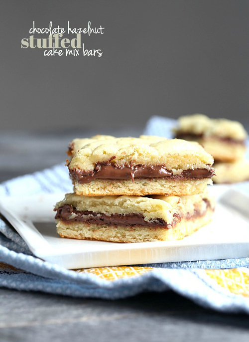 chocolate hazelnut cake mix bars