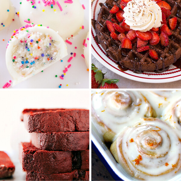 collage of desserts made with cake mixes