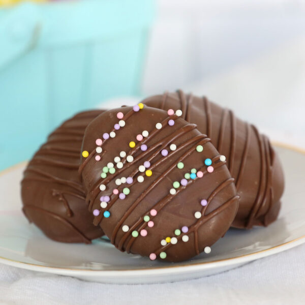 Homemade peanut butter eggs.