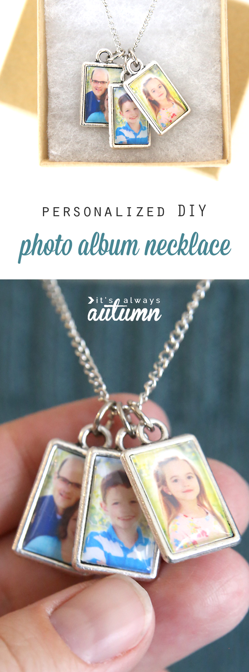 personalized necklace with photos in pendants