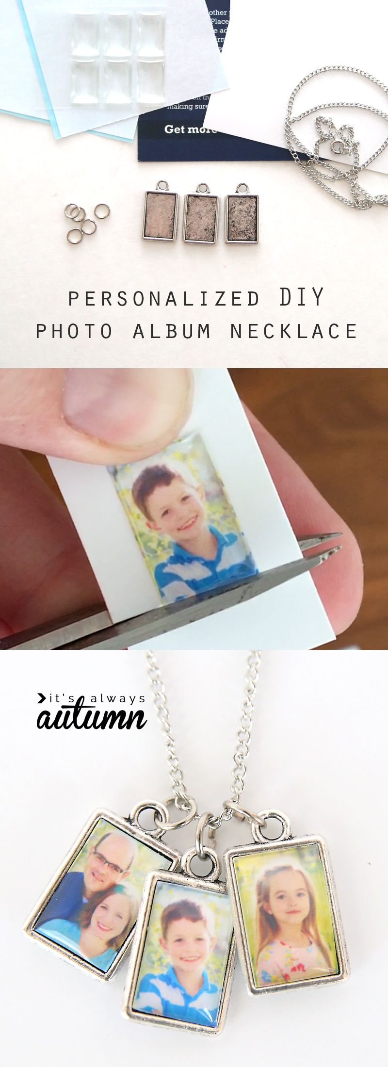 Steps for making a photo necklace
