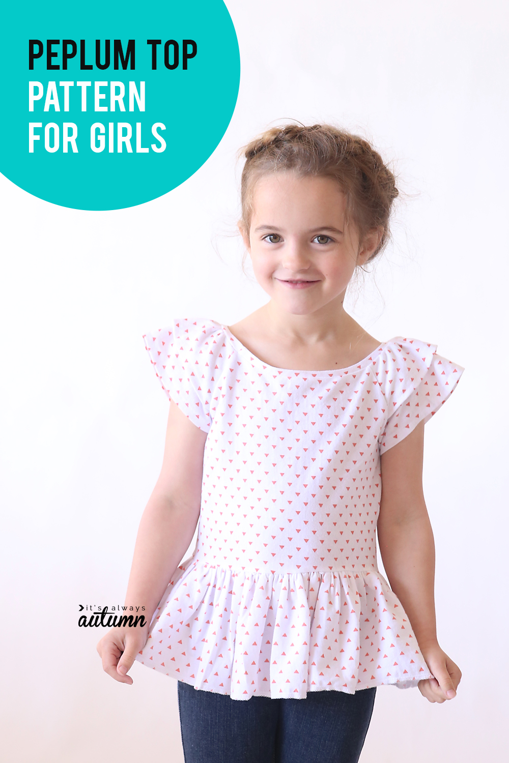 Cute peplum top sewing pattern for girls!