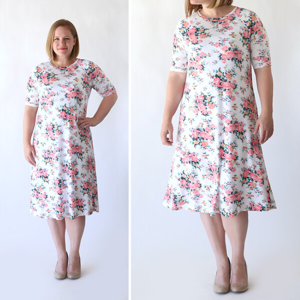 Learn how to make this easy to sew swing dress (perfect for summer!) using a free tee shirt pattern.
