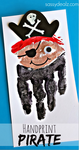 Handprint pirate Father\'s Day card