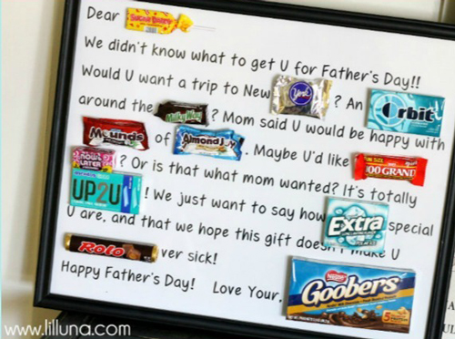 Candy bar poster for Father\'s Day
