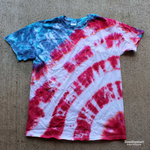 Tie dye american flag shirt