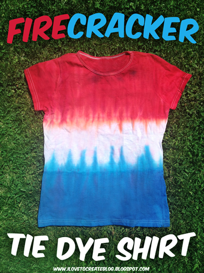tie dye shirt that\'s red on top, white in the middle, and blue near the bottom