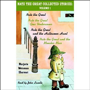 Nate the Great book cover, with a boy dressed up as a detective