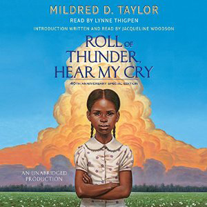 Roll of Thunder Hear My Cry book cover, with young girl standing with folded arms