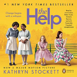 The Help book cover, with women standing and sitting on a bench