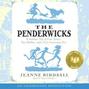 The Penderwicks book cover, with an illustration of children playing with a dog