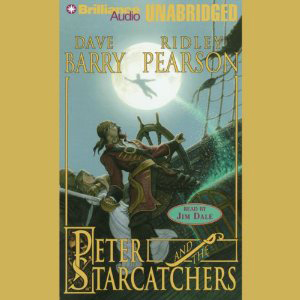 Peter and the Starcatchers book cover, with an illustration of a boy on a ship