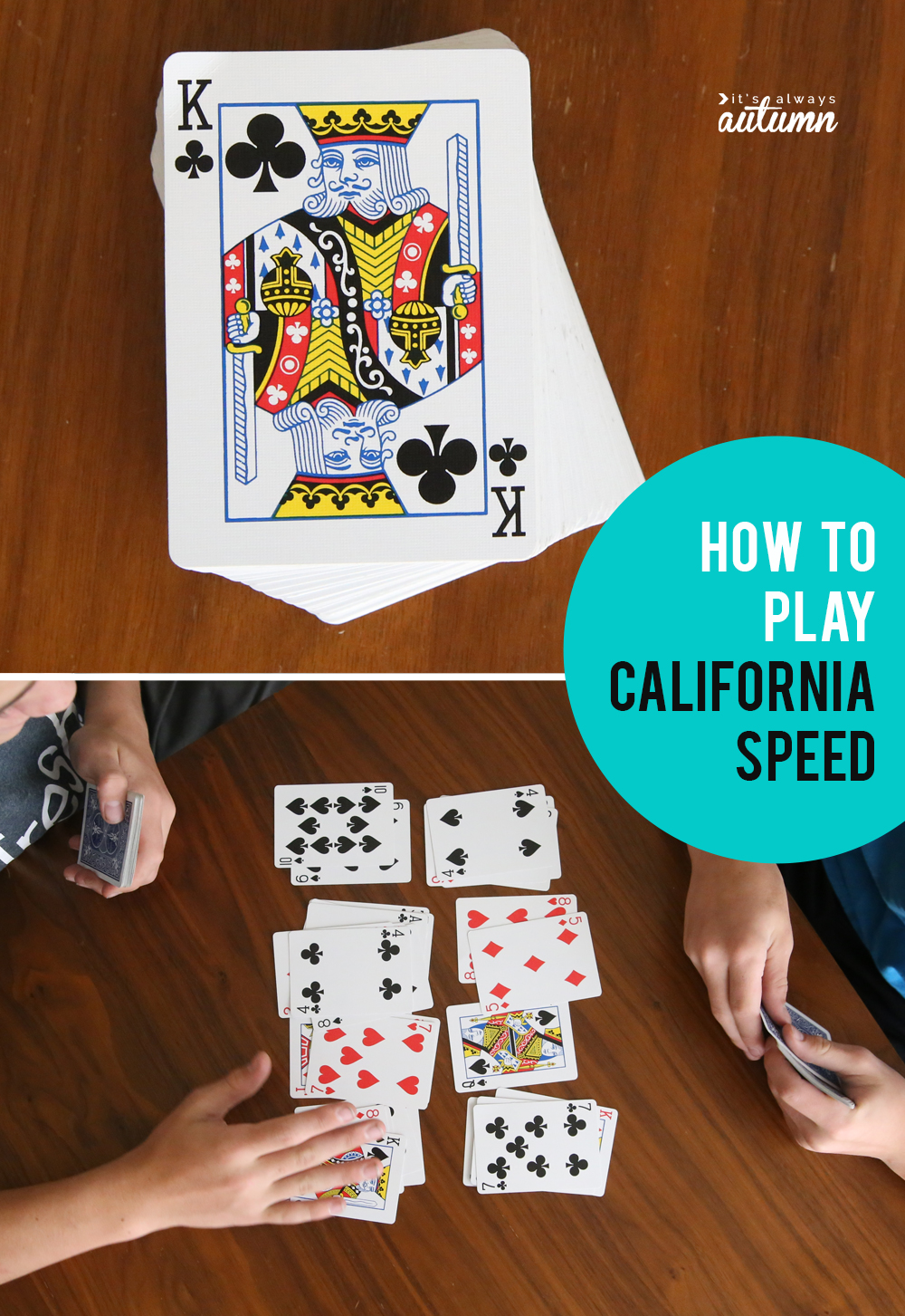 how to play California Speed | easy card game - It's Always Autumn