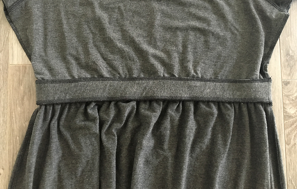 Inside of waistband showing it is now sewn to both the bodice and the skirt