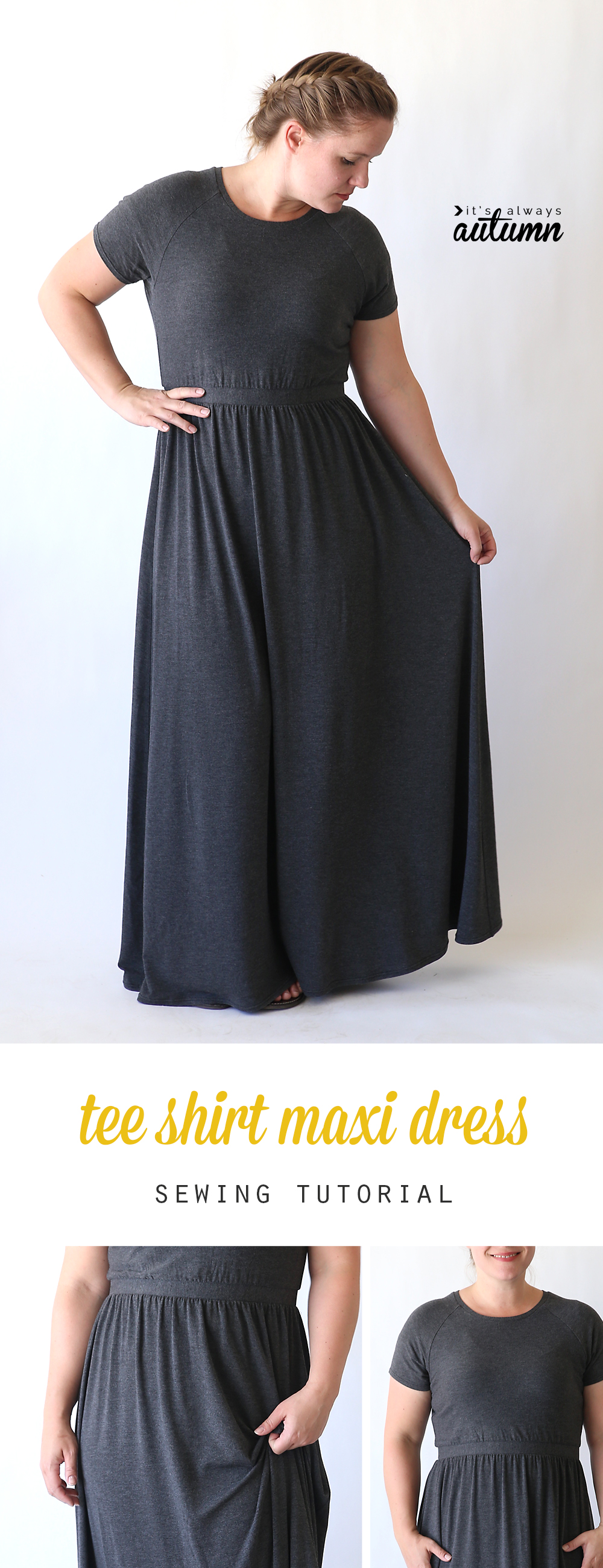 Woman wearing t-shirt maxi dress