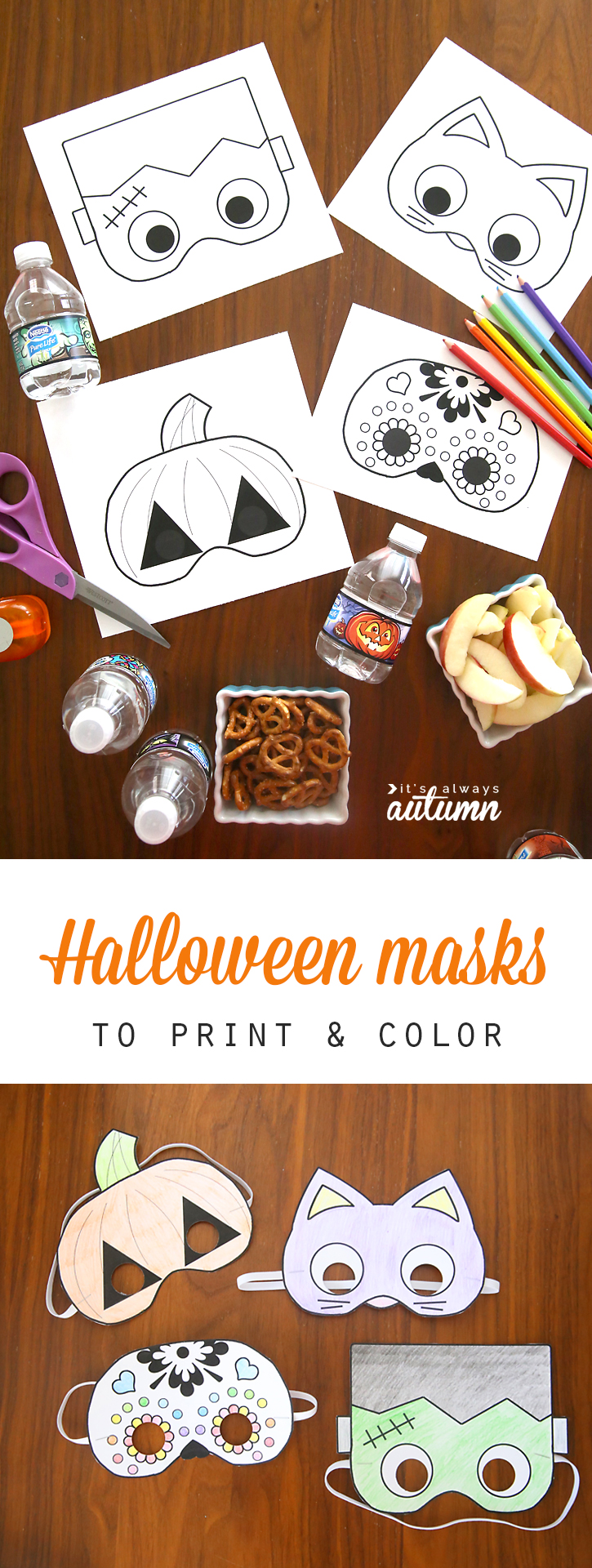  Halloween  masks to print and color It s Always Autumn