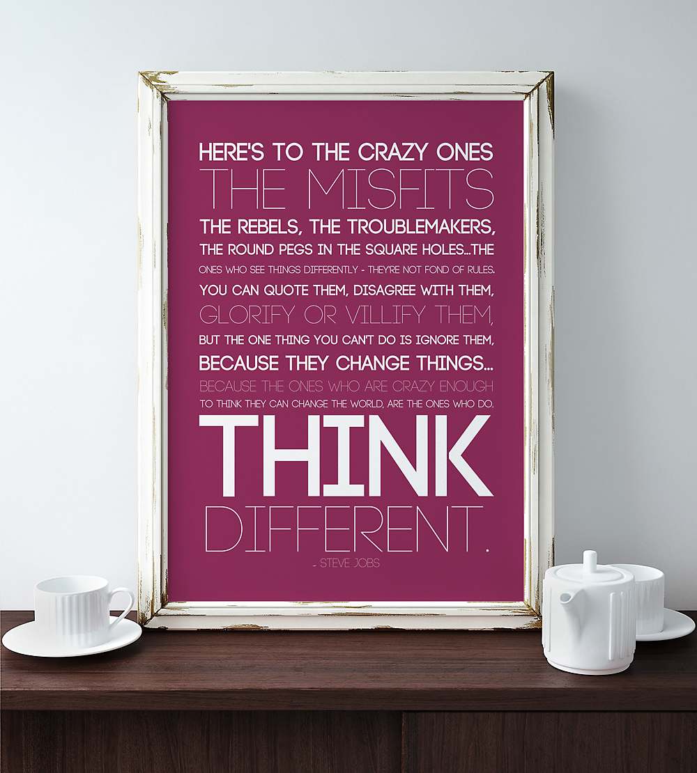 Pink quote printable in a frame