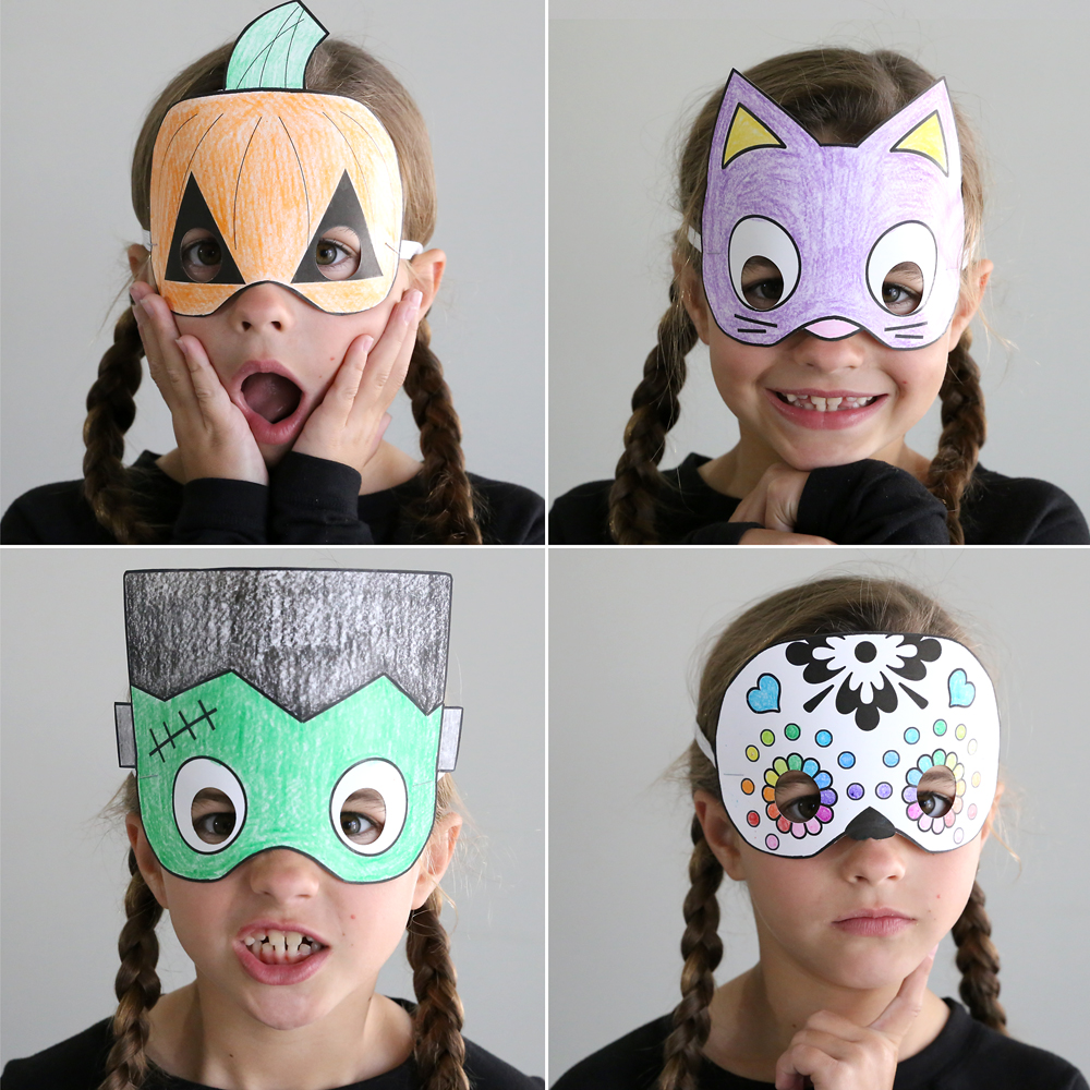 Halloween masks to print and color It39s Always Autumn
