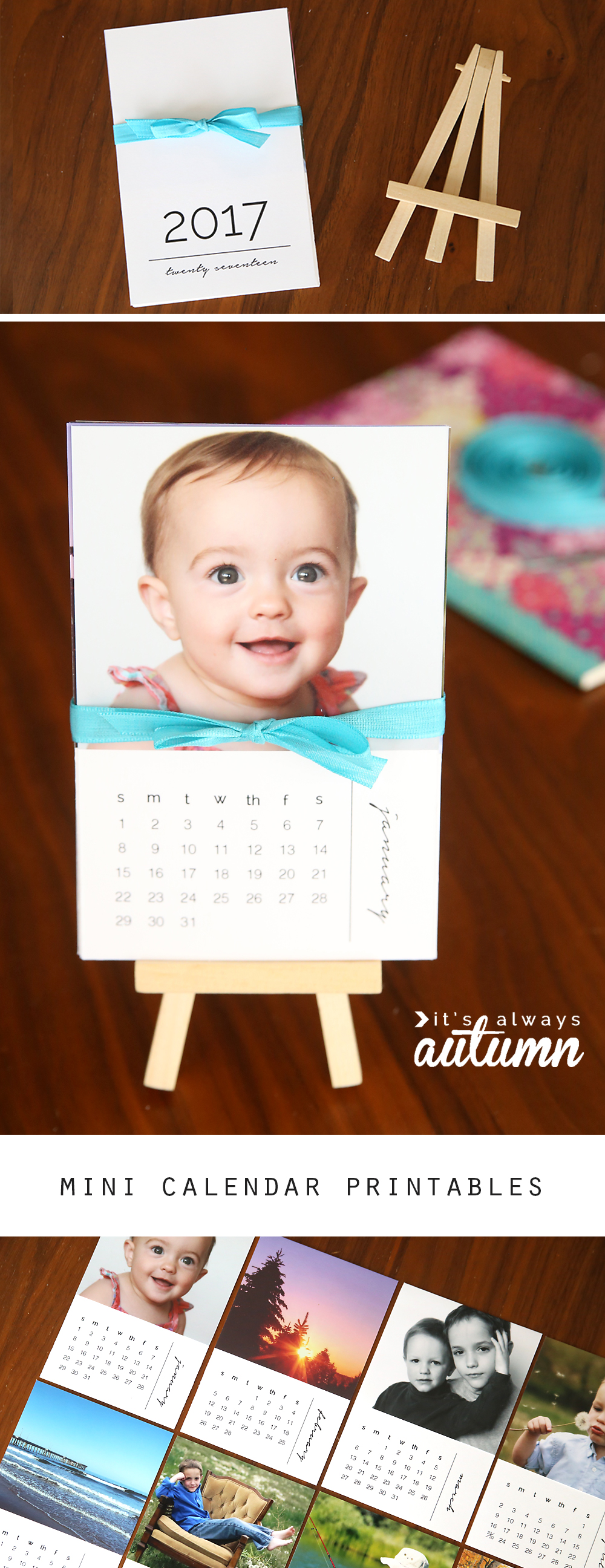 Fabulous DIY Gift Idea Mini 2017 Photo Calendars Free Printables That 