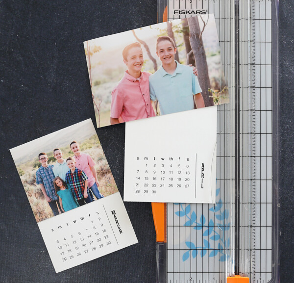 Photo and calendar print out with a paper trimmer