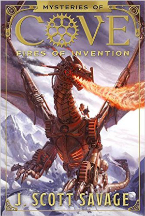 Mysteries of Cove Fires of Invention book cover, with dragon