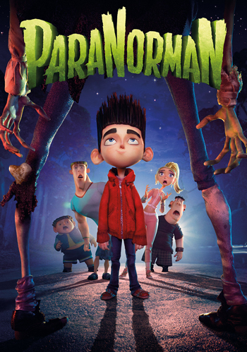 Movie cover for Paranorman: Child standing under a tall monster