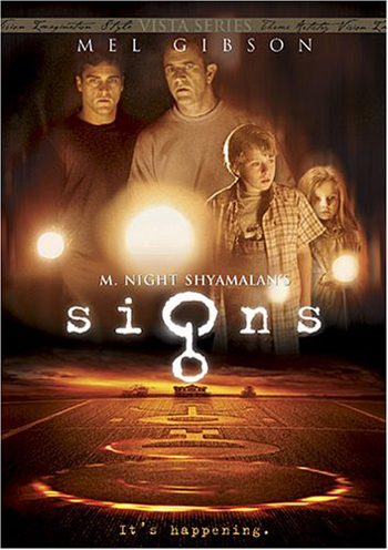 Movie cover for Signs: family, lights, and crop circles
