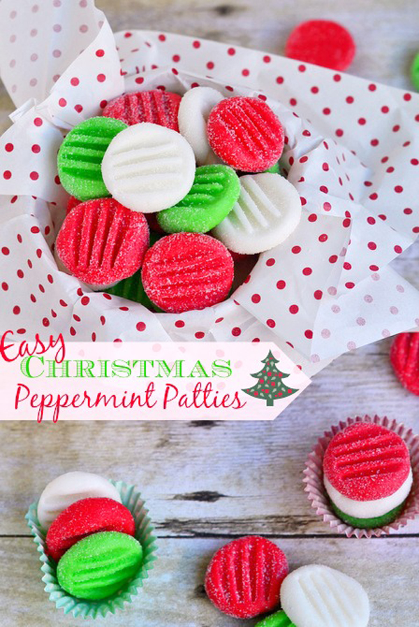 Red, white and green Christmas peppermint patties