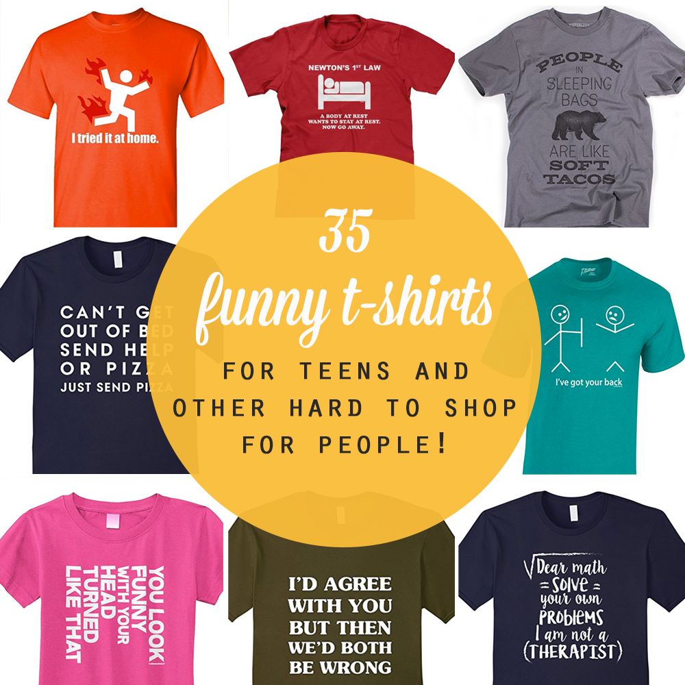collage of funny t-shirts