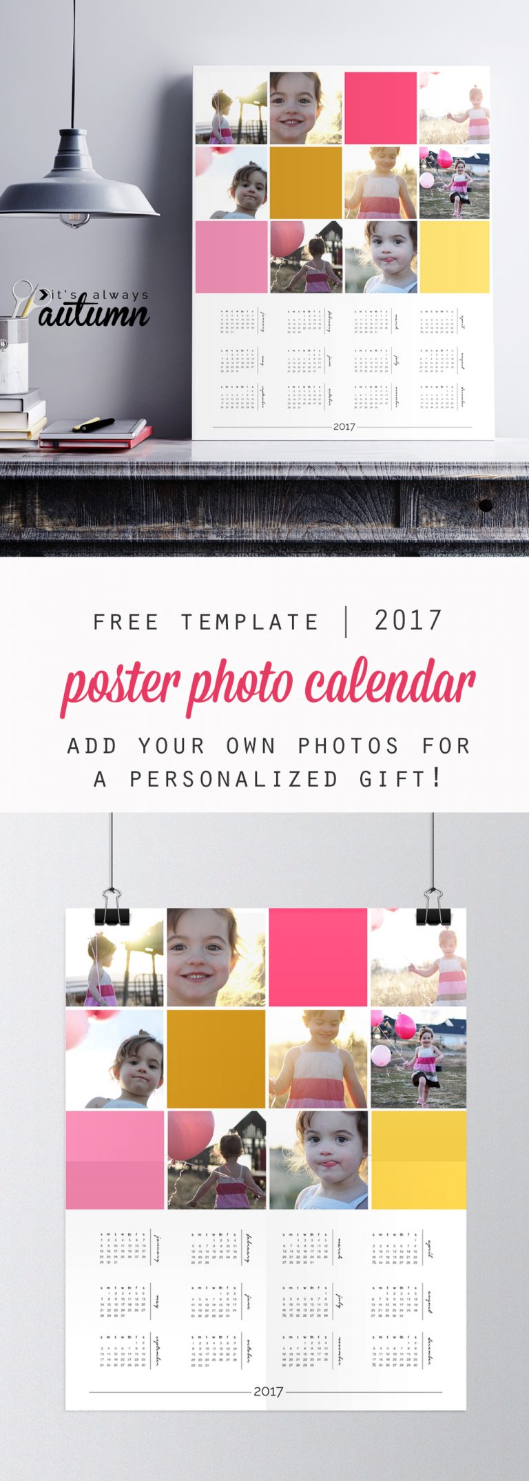 make a personalized photo wall calendar + Elements giveaway