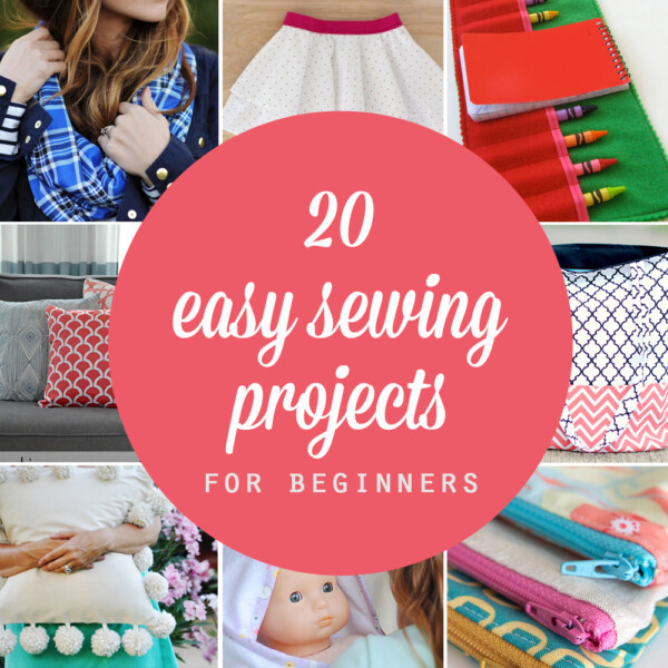 collage of easy sewing projects for beginners