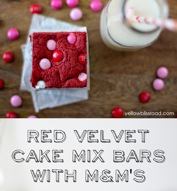 Red velvet cake mix bars