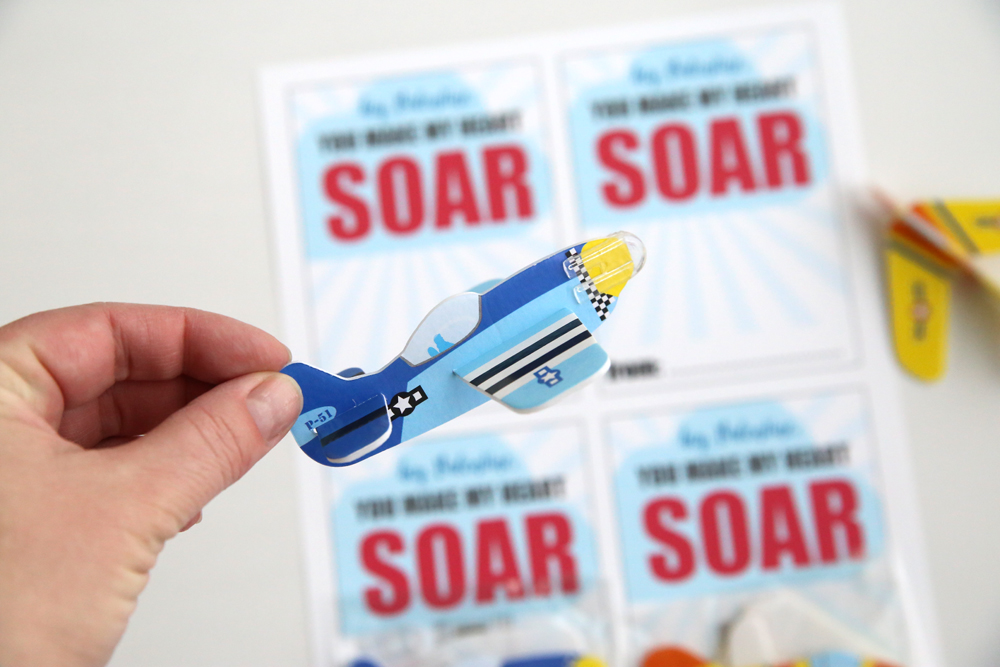 Closeup of a foam glider toy