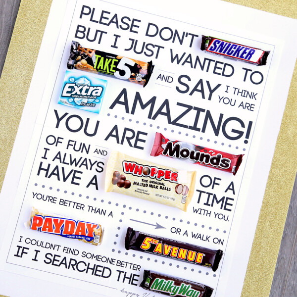 Free printable Valentine's Day candygram (candy poster) - It's Always ...