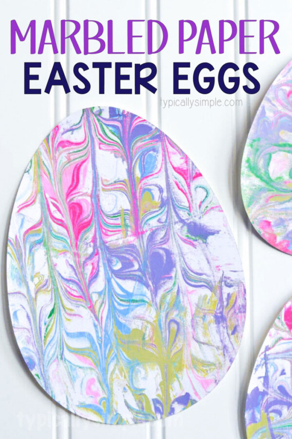 Marbled paper Easter eggs