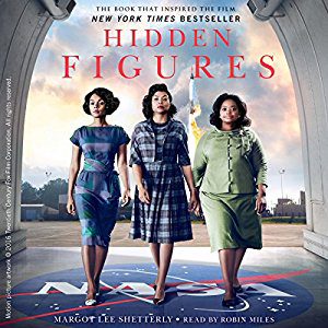 Hidden Figures book cover, with women in 50s clothes at NASA