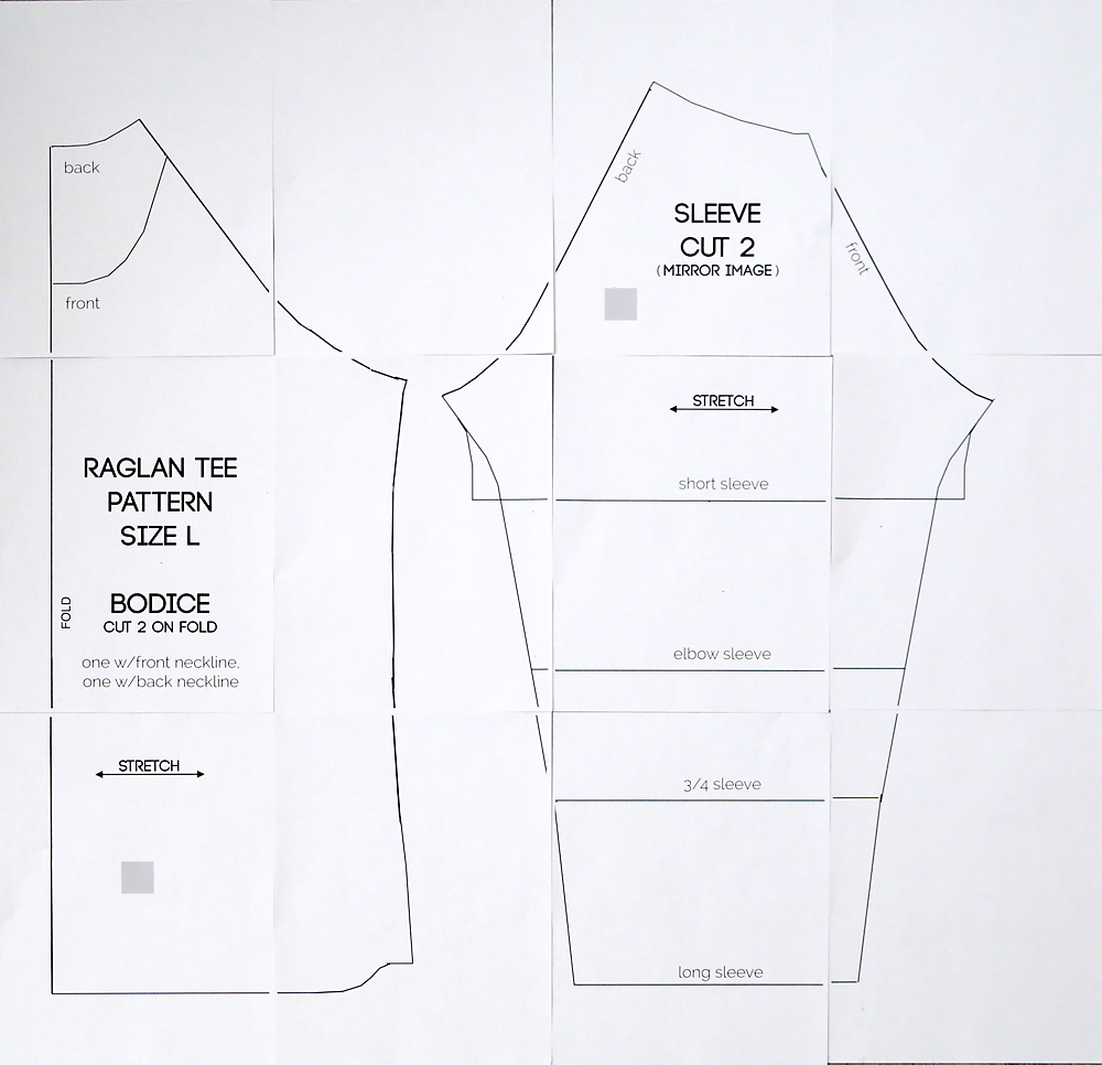 free raglan tee shirt sewing pattern {women's size large} It's Always