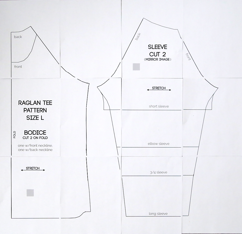 free raglan tee shirt sewing pattern {women's size large} - It's Always ...