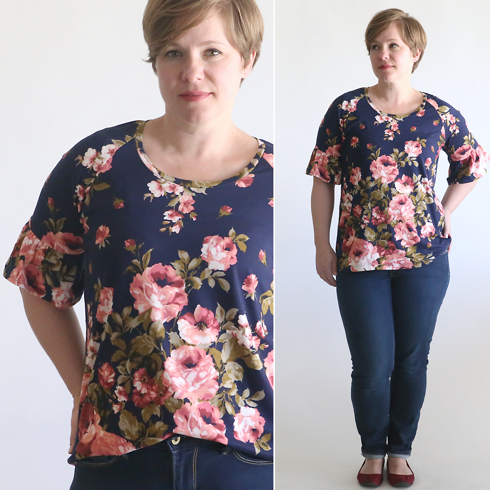 pretty ruffle sleeve raglan tee sewing tutorial - It's Always Autumn