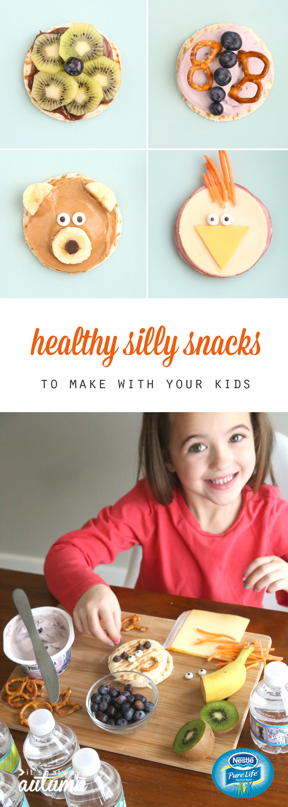 healthy snack ideas for kids that are decorated to look like animals