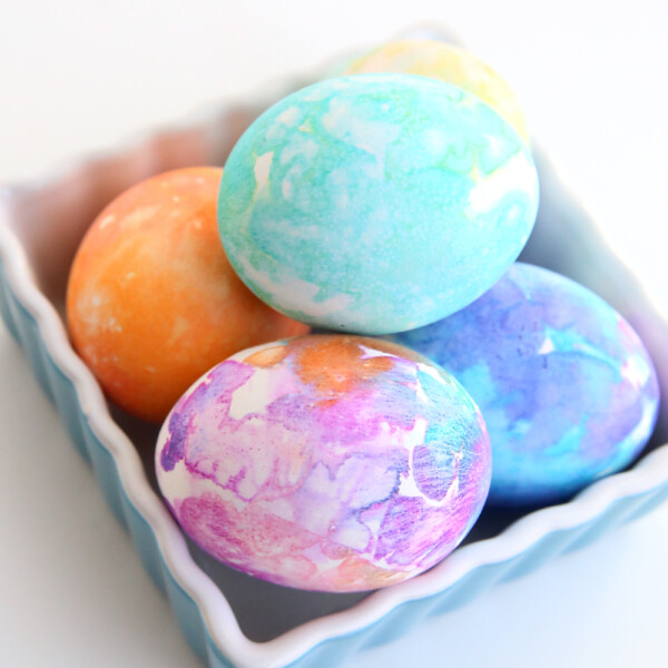 Easter eggs decorated with different colors