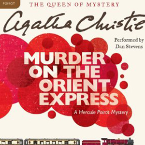 Murder on the Orient Express book cover, with train and smoke