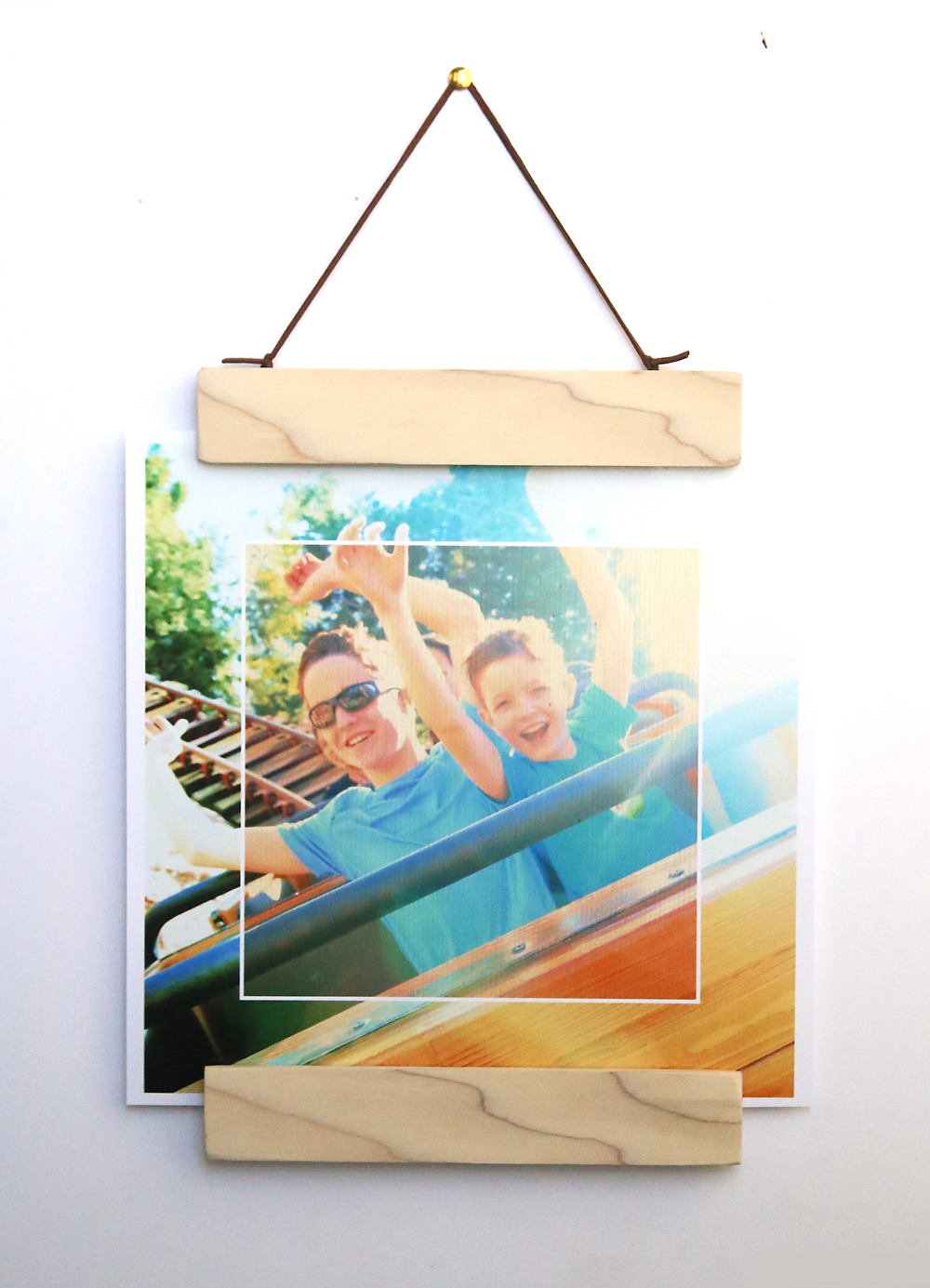 Photo in a hanging wood frame