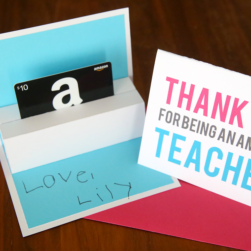 DIY teacher appreciation pop up gift card holder - It's Always Autumn